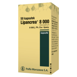Lipancrea 8000 j Ph. Eur. Lipazy x 50 kaps.