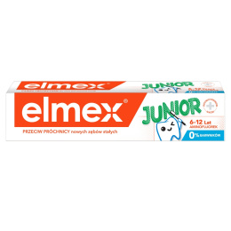 Elmex Junior dla Dzieci 6-12 lat pasta do zębów przeciw próchnicy z aminofluorkiem, 75 ml