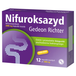 Nifuroksazyd 200 mg, 12 kapsułek, Gedeon Richter