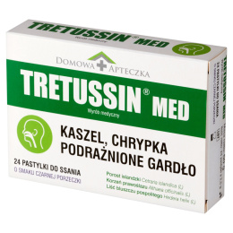 Tretussin Med, smak czarnej porzeczki, 24 pastylki