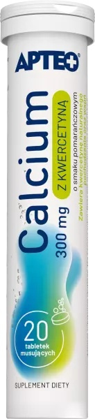 Calcium 300 mg z kwercetyną APTEO, 20 tabletek musujących