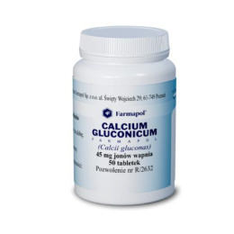 Calcium gluconicum Farmapol, 45 jonów wapnia, 50 tabletek