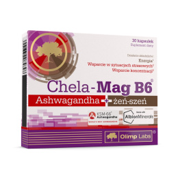 Chela-Mag B6 Ashwagandha + Żeń-szeń, 30 kapsułek, Olimp