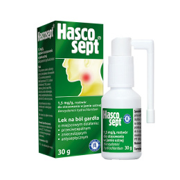Hascosept aerozol do gardła i ust, 1,5 mg/g, 30 g