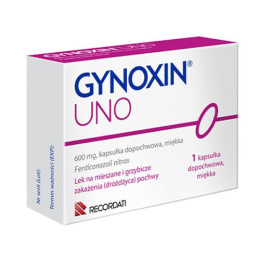 Gynoxin Uno, 600 mg, 1 kapsułka dopochwowa