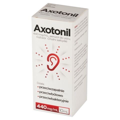 Axotonil, aerozol na ból ucha, 440 mg/ml, 10 ml