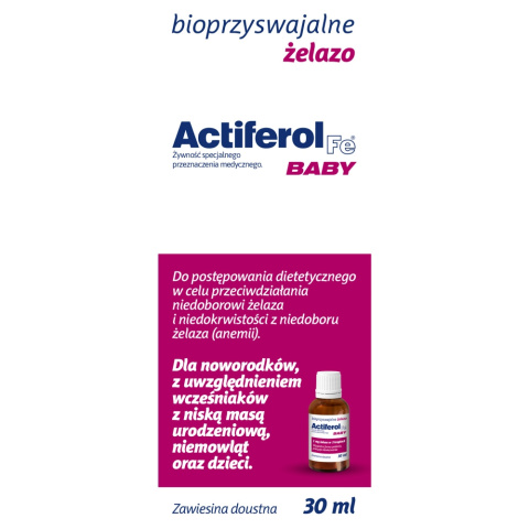 Actiferol Fe Baby, krople z bioprzyswajalnym żelazem, 30 ml