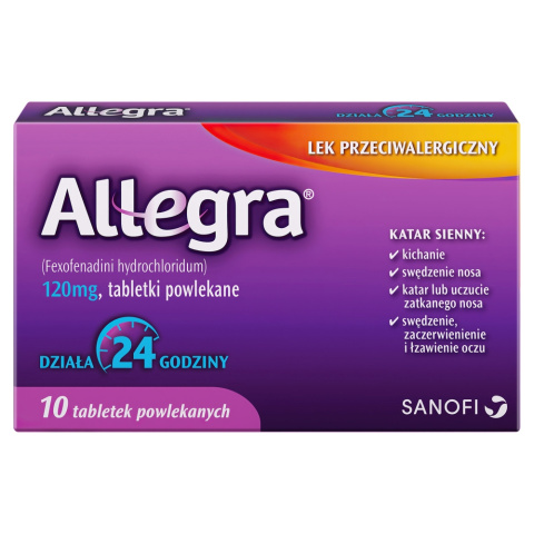 Allegra, 120 mg, 10 tabletek