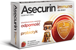 Asecurin Immuno, 30 tabletek do ssania o smaku truskawkoym