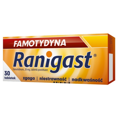 Famotydyna Ranigast 20 mg x 30 tabl. powl.