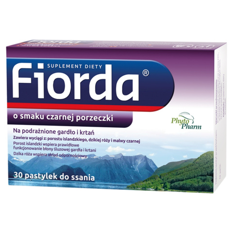 Fiorda porzeczkowa, 30 pastylek do ssania