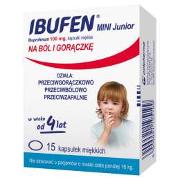Ibufen Mini Junior, 100 mg, 15 kapsułek, od 4 lat