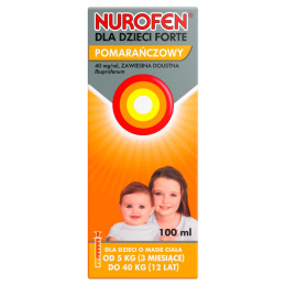 Nurofen dla dzieci Forte, 40 mg/ml, pomarańczowy, 100 ml, od 3 miesiąca do 12 lat