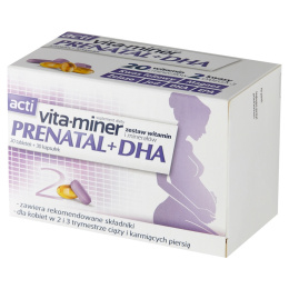 Vitaminer Prenatal + DHA, 30 tabletek i 30 kapsułek