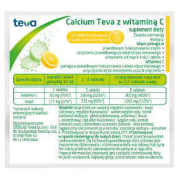 Calcium Teva z witaminą C, 14 tabletek musujących