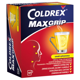 Coldrex MaxGrip, cytrynowy, 10 saszetek