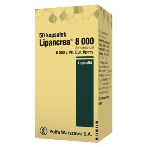 Lipancrea 8000 j Ph. Eur. Lipazy x 50 kaps.