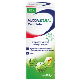 Muconatural Complete, syrop na kaszel suchy i mokry, 128 g