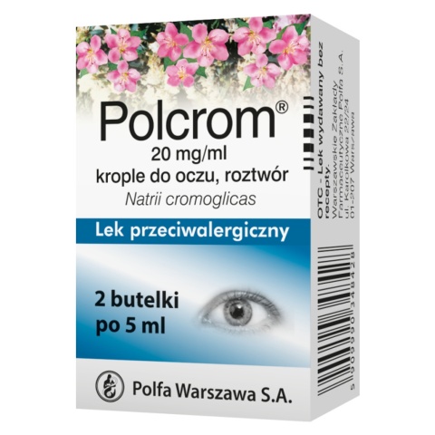 Polcrom krople do oczu, 2 butelki po 5 ml