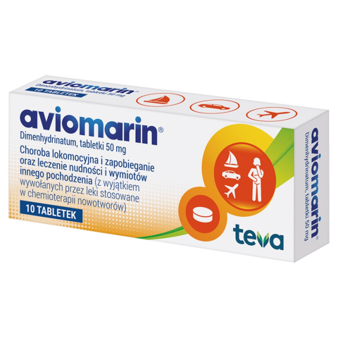 Aviomarin, 50 mg, 10 tabletek