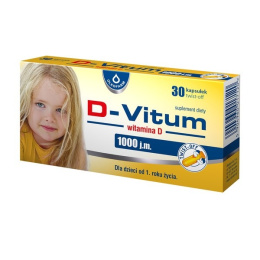 D-Vitum dla Dzieci, witamina D 1000 j.m., 30 kapsułek twist-off