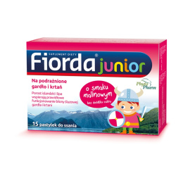 Fiorda Junior, smak malinowy, 15 pastylek