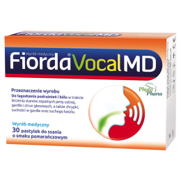 Fiorda Vocal MD, smak pomarańczowy, 30 pastylek