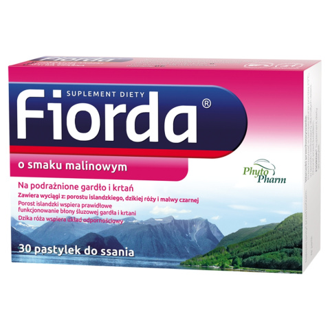 Fiorda, smak malinowy, 30 pastylek