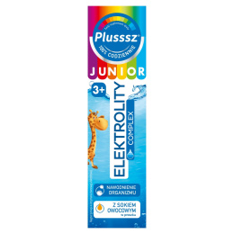 Plusssz Junior Elektrolity Complex, smak pomarańczowy, 20 tabletek musujących