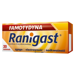 Famotydyna Ranigast, 20 mg, 20 tabletek