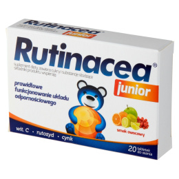 Rutinacea Junior, smak owocowy, 20 tabletek do ssania