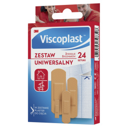 Viscoplast Zestaw plastrów uniwersalny 5 rozmiarów 24 sztuki