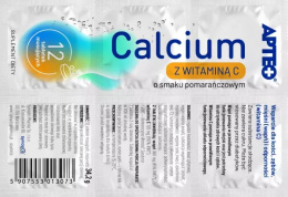 Calcium z witaminą C Apteo, smak pomarańczowy, 20 tabletek musujacych