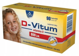 D-Vitum dla Dzieci, witamina D 800 j.m., 90 kapsułek twist-off