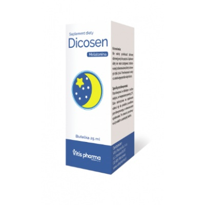 Dicosen, melatonina w kroplach dla dorosłych, 25 ml