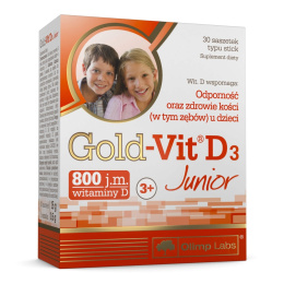 Gold-Vit D3 Junior, 800 j.m., smak owocowy, 30 tabletek