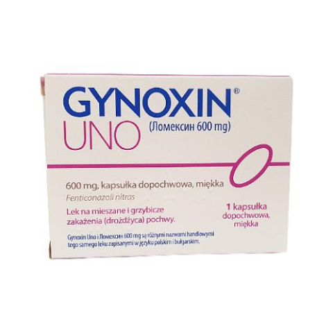 Gynoxin Uno, 600 mg, 1 kapsułka dopochwowa