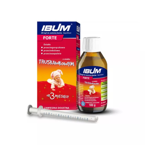 Ibum Forte truskawkowy, 200 mg/5 ml, zawiesina, 100 g