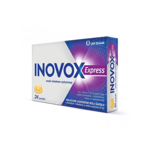 Inovox Express, miodowo-cytrynowy, 24 pastylki