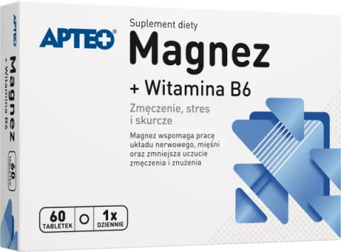 Magnez + Witamina B6 Apteo, 60 tabletek