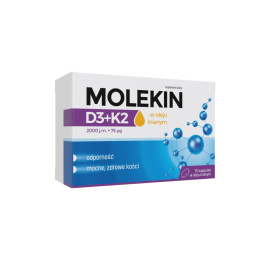 Molekin D3+K2 w oleju lnianym, 75 kapsułek