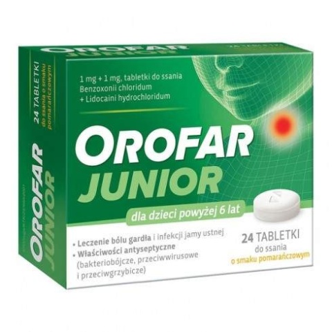 Orofar Junior, 24 tabletek do ssania