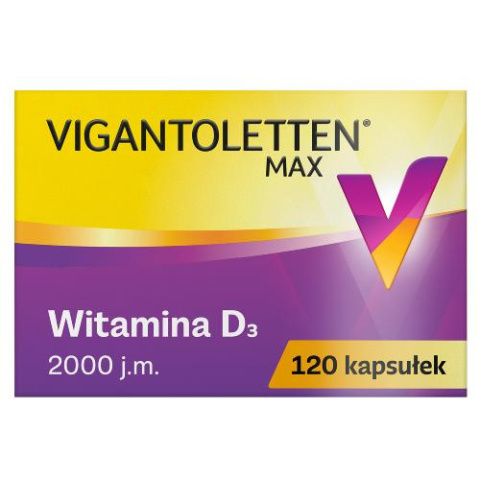 Vigantoletten Max, witamina D3 2000 j.m., 120 kapsułek