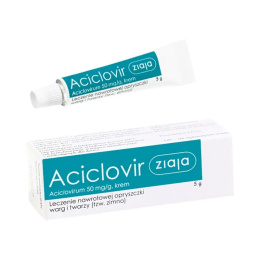 Aciclovir Ziaja, 50 mg/g, krem, 5 g