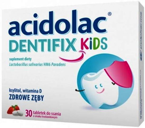 Acidolac Dentifix Kids , smak truskakowy ,30 tabletek do ssania