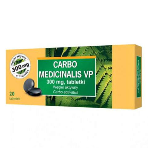 Carbo medicinalis VP, 300 mg, 20 tabletek