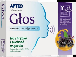 Głos Apteo, smak porzeczkowy, 16 pastylek