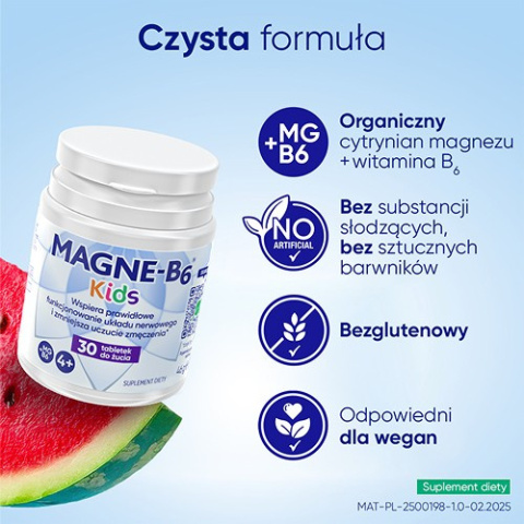 Magne B6 Kids , 4 + , 30 tabletek do żucia Magne B6 Kids , 4 + , 30 tabletek do żucia