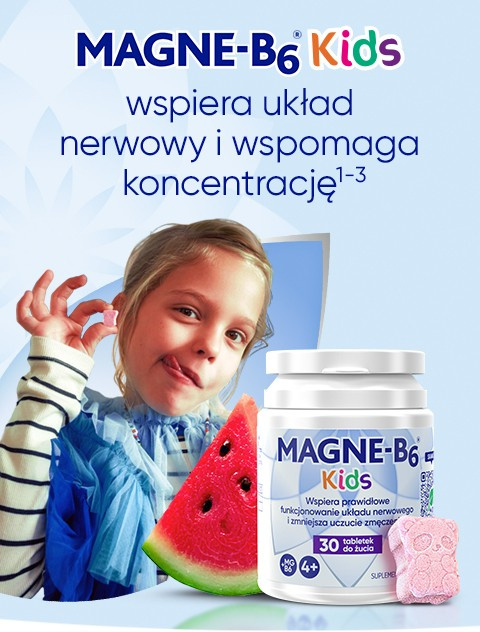 Magne B6 Kids , 4 + , 30 tabletek do żucia Magne B6 Kids , 4 + , 30 tabletek do żucia