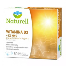 Naturell Witamina D3 + K2 MK-7, 60 tabletek do ssania